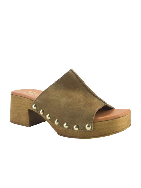 Marila Footwear Mules με Χοντρό Ψηλό Τακούνι σε Χρώμα