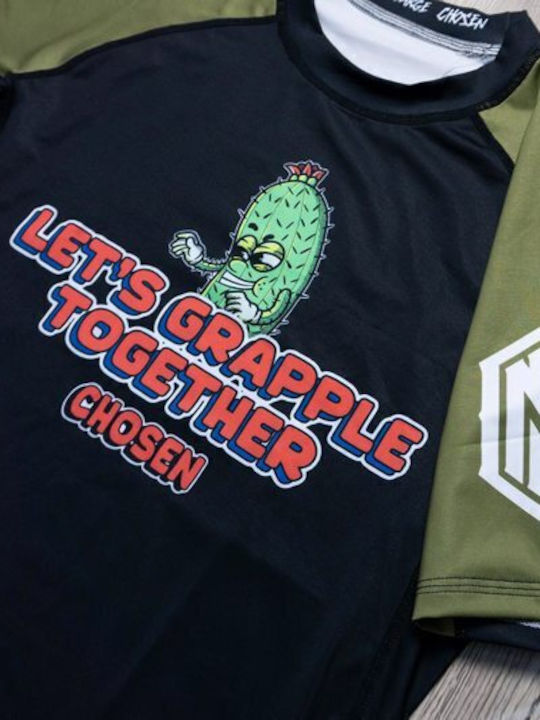 Chosen Lets Grapple Short Sleeve Shirt CHRS128 for Jiu-Jitsu Black