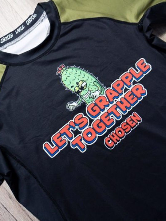 Chosen Lets Grapple Short Sleeve Shirt CHRS128 for Jiu-Jitsu Black