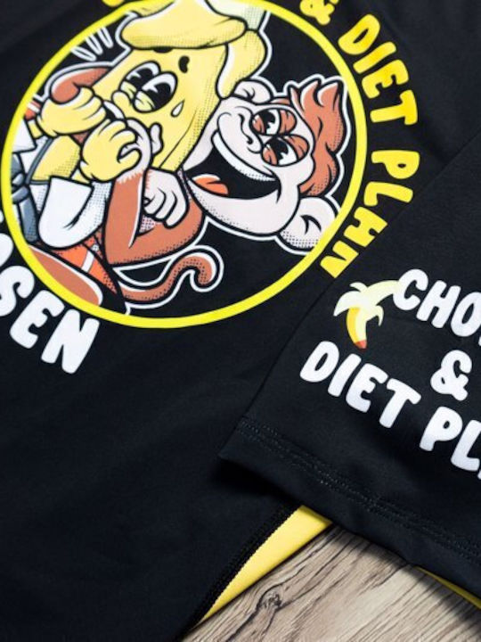 Chosen Chokes & Diet Ανδρική Κοντομάνικη Μπλούζα CHRS125 για Jiu-Jitsu Μαύρη