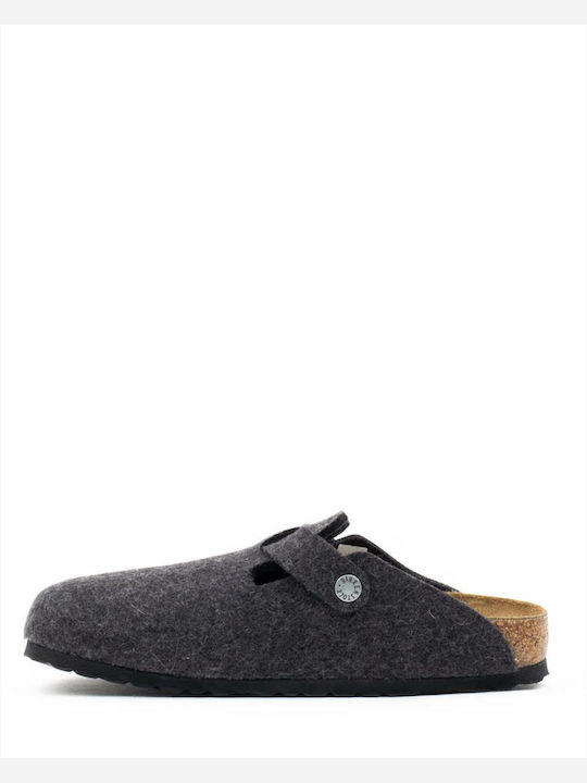 Boston Closed Woolen Women's Slippers Gray Narrow Fit