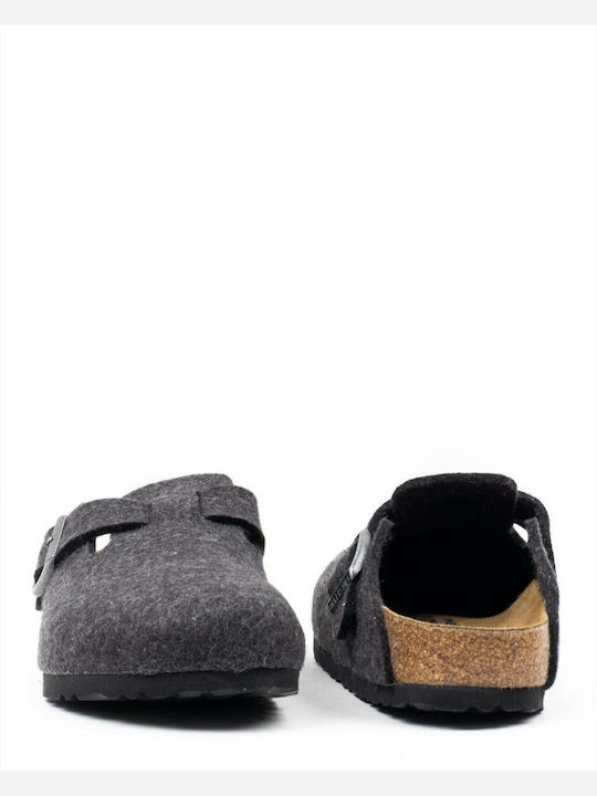 Boston Closed Woolen Women's Slippers Gray Narrow Fit