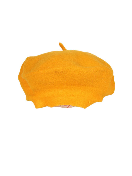 Wool Women's Beret Hat Yellow