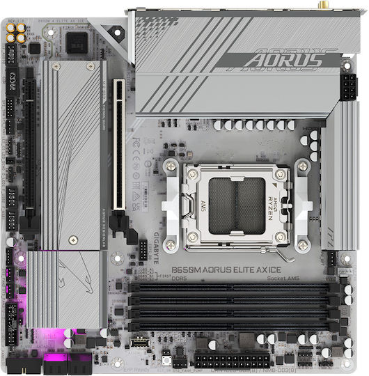 Gigabyte B650M Aorus Elite AX Ice Wi-Fi Motherboard Micro ATX με AMD AM5 Socket
