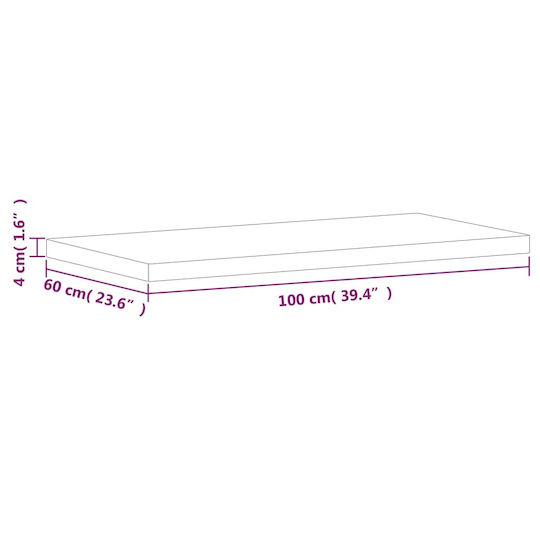 vidaXL Wood Countertop without Sink L100xW60xH4cm Beech wood solid wood