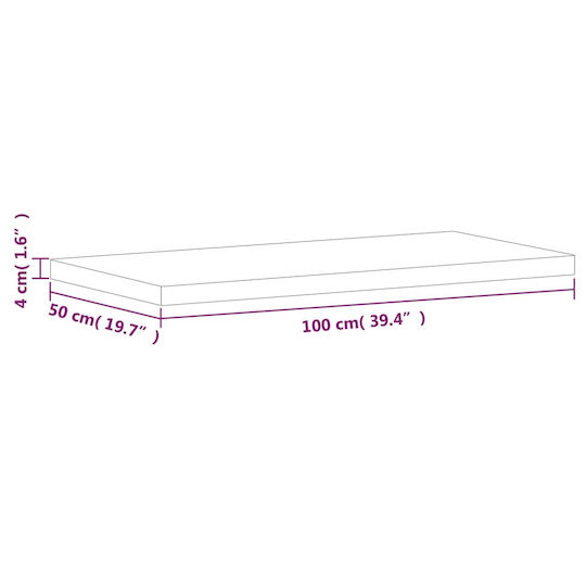 vidaXL Countertop without Sink L100xW50xH4cm Beech