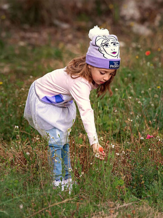 Frozen Kinder Beanie Gestrickt Lila
