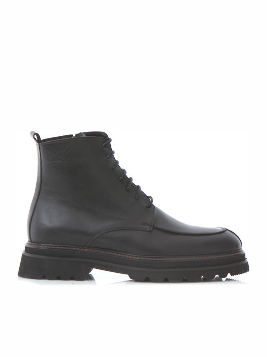 Vice Footwear Men's Leather Boots with Zipper Black