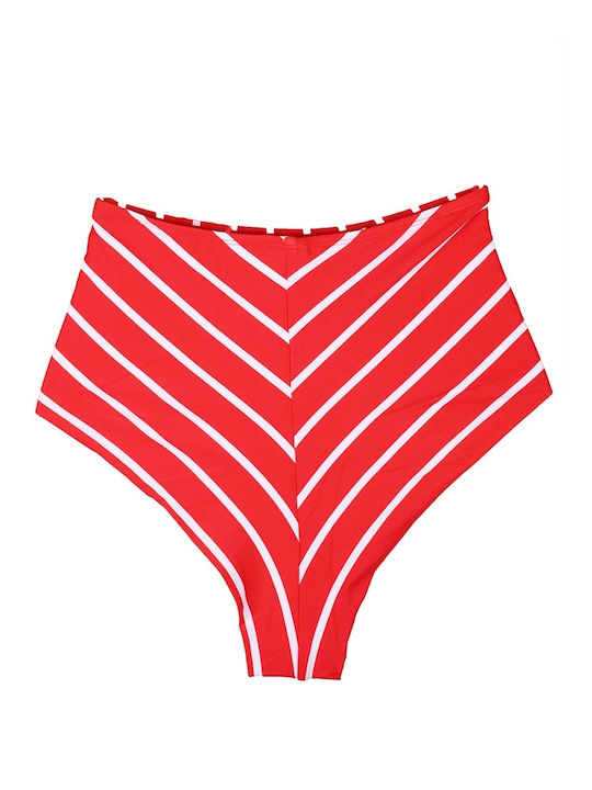 Modern Ocean Bikini Slip High Waist Red