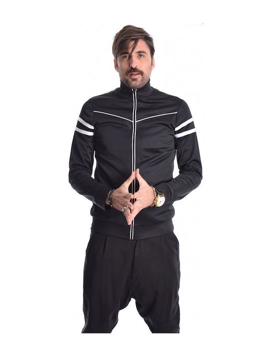 Imperial Italy Men's Sweatshirt Jacket with Pockets Black.