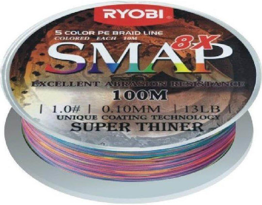 Ryobi Smap X8 Braid Νήμα Ψαρέματος Μήκους 100m