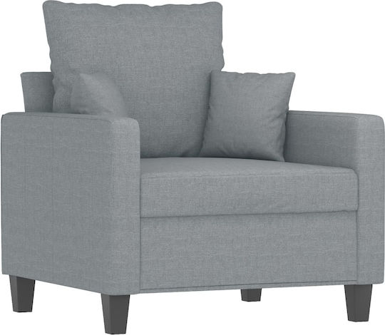 Living Room Furniture Set 3-Seater & 2-Seater & Armchair & Stool Gray