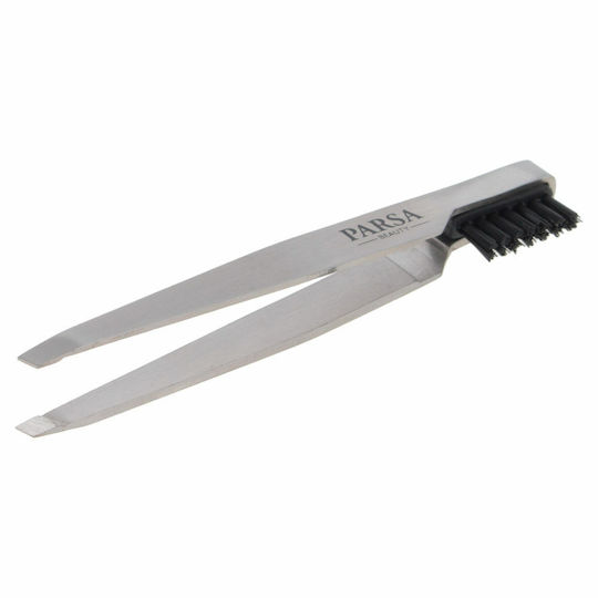 Parsa Eyebrow Tweezer with Slanted Nose Silver