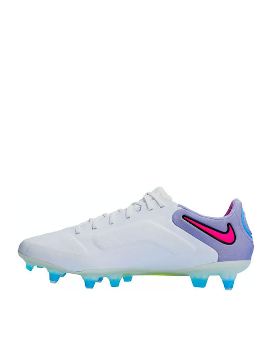 Nike Tiempo Legend 9 Elite Football Shoes with Cleats White / Black / Baltic Blue / Explosion Pink