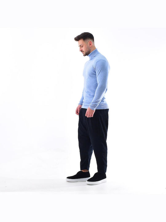 Aris Tsoubos Blouse Men's Blouse Turtleneck Men's Blouses Item: ARIS TSOUBOS DESIGNER TURTLENECK BLOUSE - AT Color: OPEN BLUE