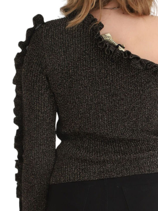 Γυναικεία Μπλούζα Off-Shoulder με έναν Ώμο Μαύρη