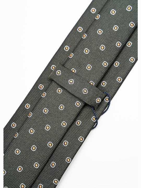 Monte Napoleone Men's Tie Silk Monochrome in Green Color