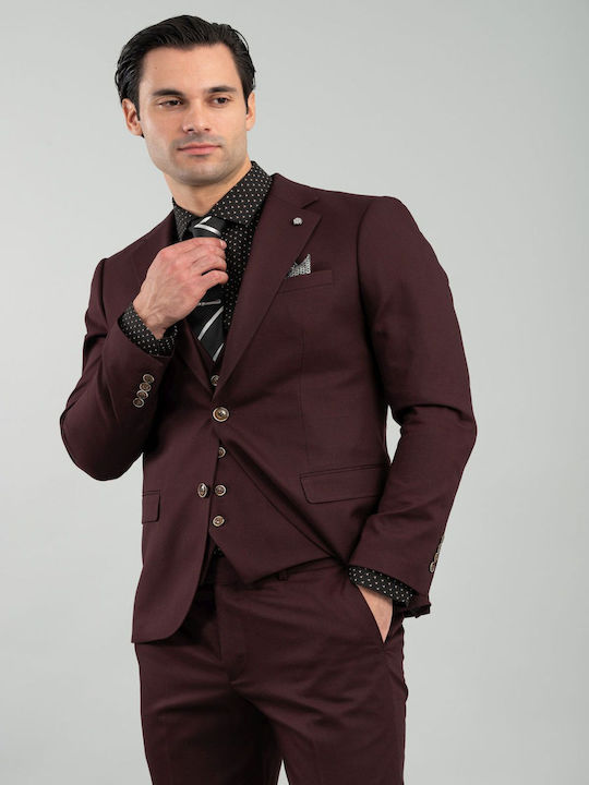 Vittorio Artist Men's Suit Burgundy