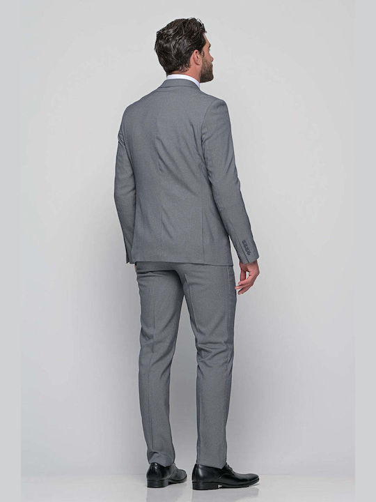 Costum Bărbați cu Croială Strâmtă Gray