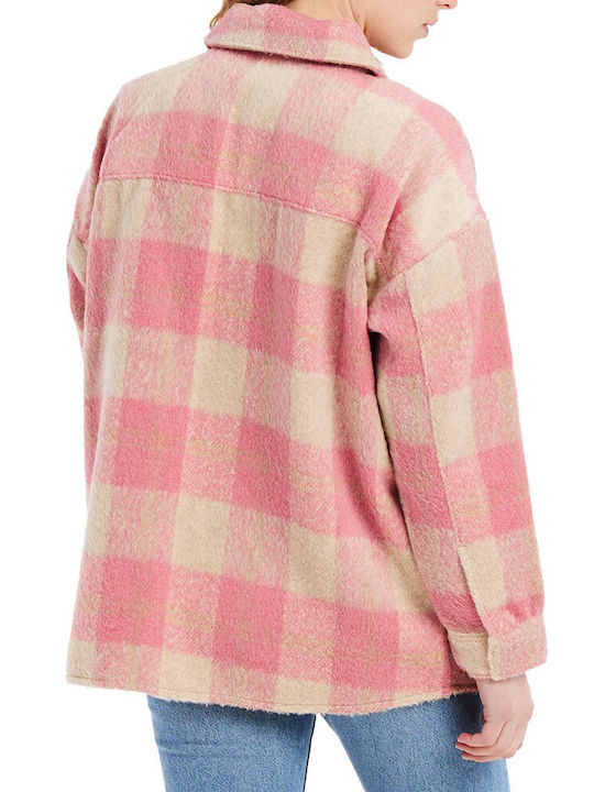 Κοντό Γυναικείο Puffer Μπουφάν για Χειμώνα Cameo Pink
