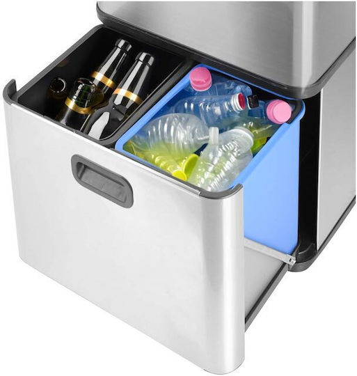 Turbotronic Waste Bin from Inox Steel with Sensor 60lt