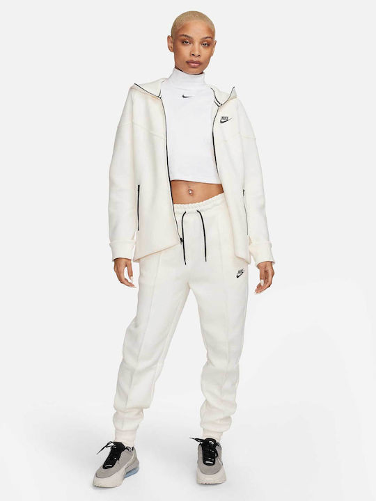 Women's Sweatshirt Jacket Hooded Beige
