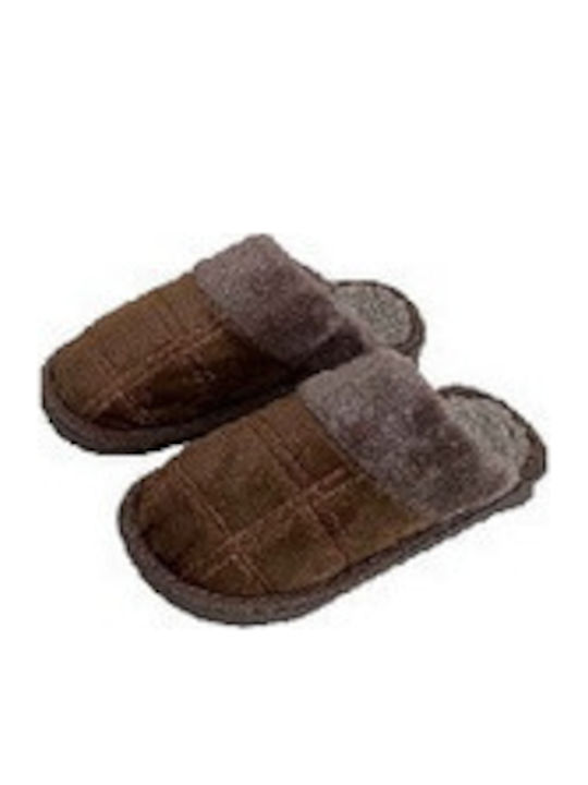 Papuci bărbați iarna Brown