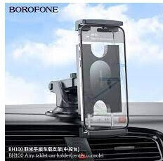 Borofone BH100 Suport Auto pentru Telefon cu cârlige reglabile Neagră