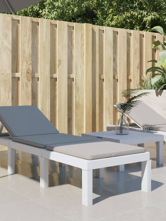 Sunbed Single Plastic with Cushion White 65x65x32cm.