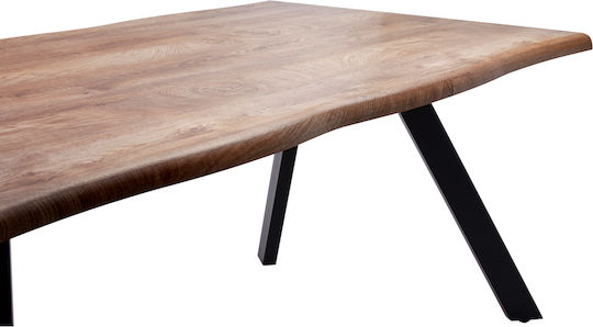 Aosa Маса За Трапезария Дървена С Метална Рамка Honey Maple Черен 200x100x76см