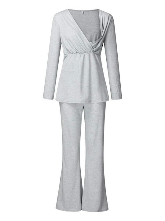 Queen Mother Nightgown Maternity & Nursing Gray
