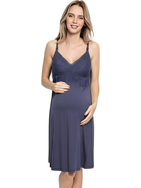 Angel's Secret Nightgown Maternity & Nursing Blue