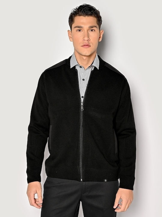 Sogo Men's Knitted Cardigan BLACK