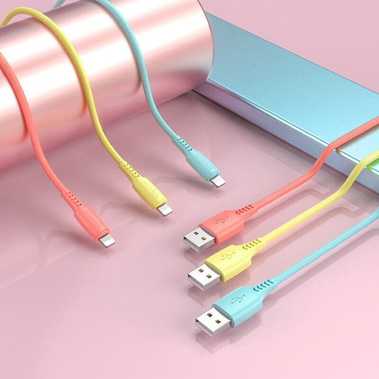 Borofone BX40 Regular USB-A la Cablu Lightning Multicolor 1m 30τμχ (29922)