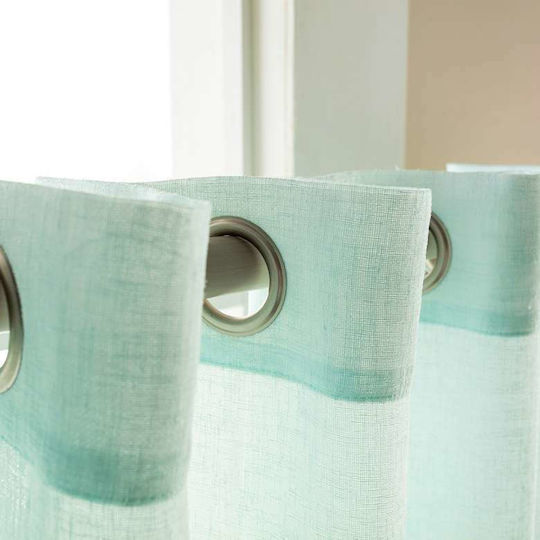 Gofis Home Κουρτίνα με Τρουκς Combe 502 18 Aqua 140x280εκ.