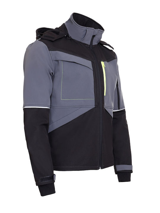 Stenso Prisma 2.0 Work Jacket Softshell Cold with Detachable Hood Black