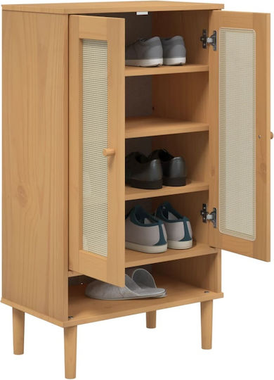 Shoe Organizer Brown 59.5x35x107cm