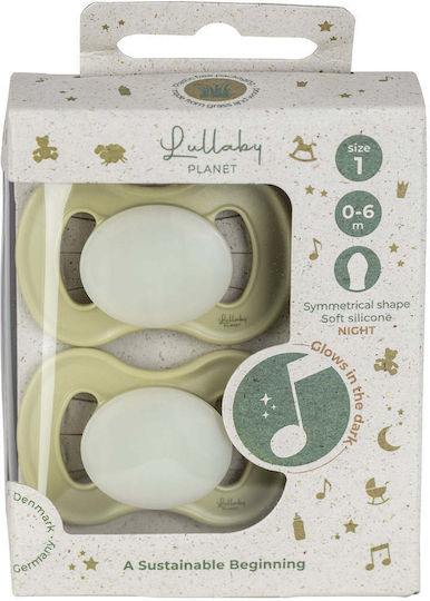Lullaby Planet Pacifiers Silicone Night Lake Green for 0-6 months 2pcs