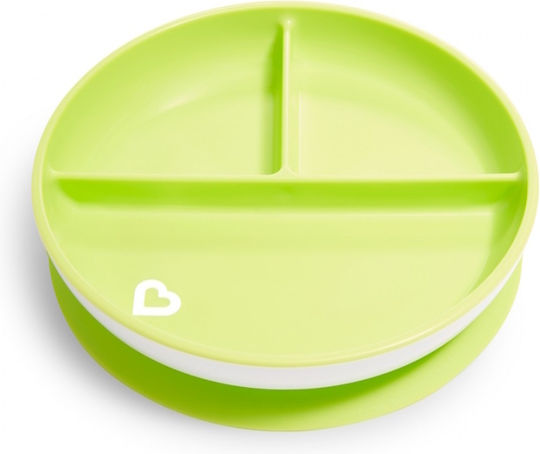 Munchkin Toddler Stay Put Suction Food Plate Made of Plastic Light Green