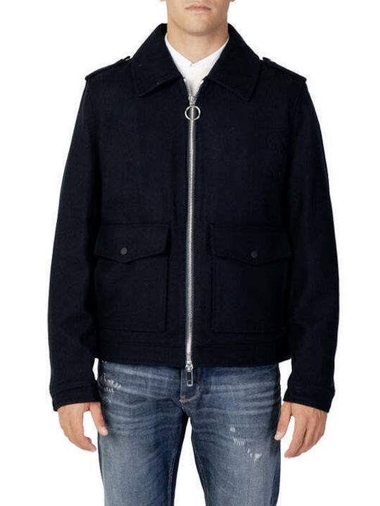 Antony Morato Herren Winter Jacke Lässig Blau