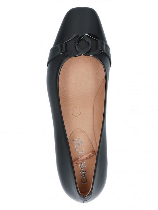 Leather Pointed Toe Black Medium Heels