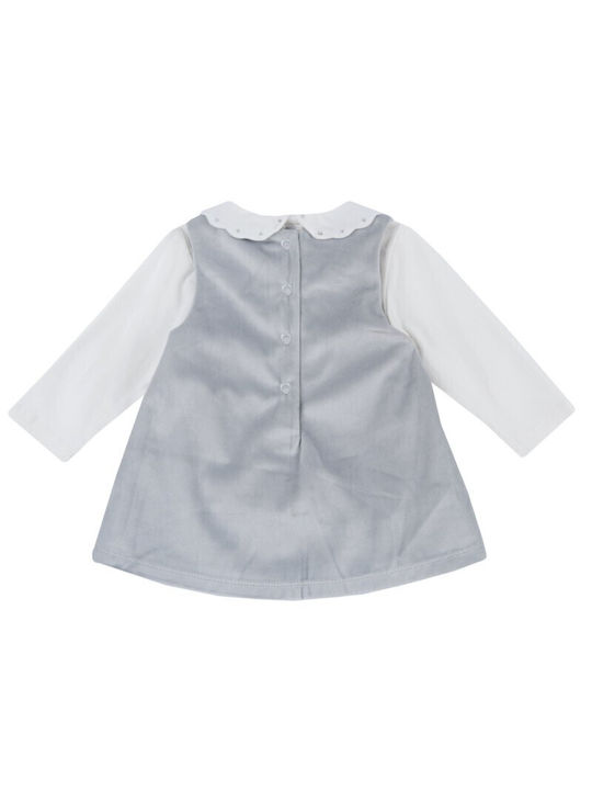 Chicco Kids Dress Set with Blouse Velvet Gray