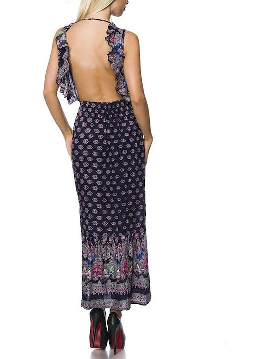 AXO Style Maxi Kleid mit Schlitz Dark blue