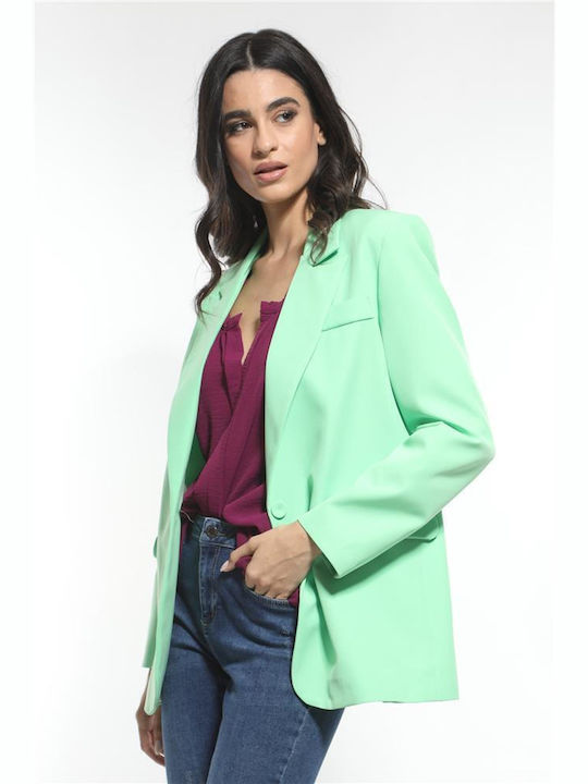 Quzu Lung Blazer pentru femei Sacou Green