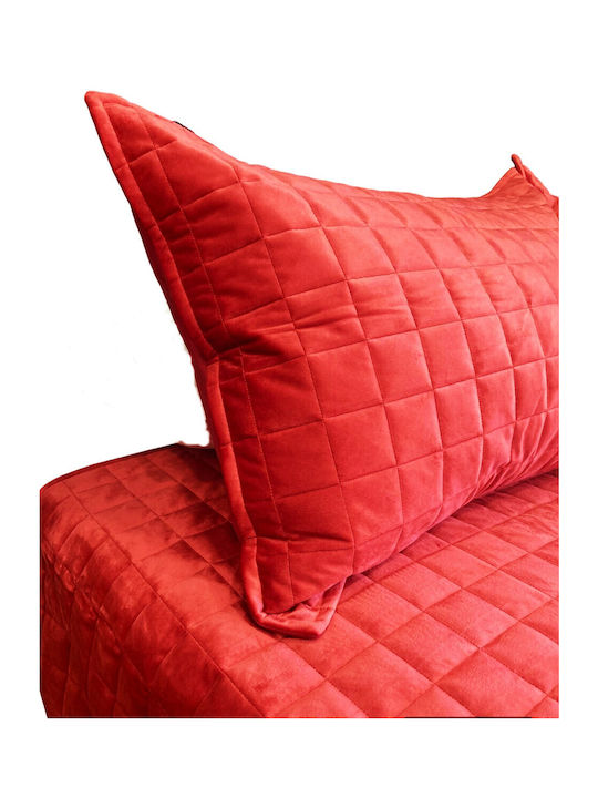 Decotelia Σετ Κουβερλί Υπέρδιπλο Κόκκινο 220x240cm 3τμχ