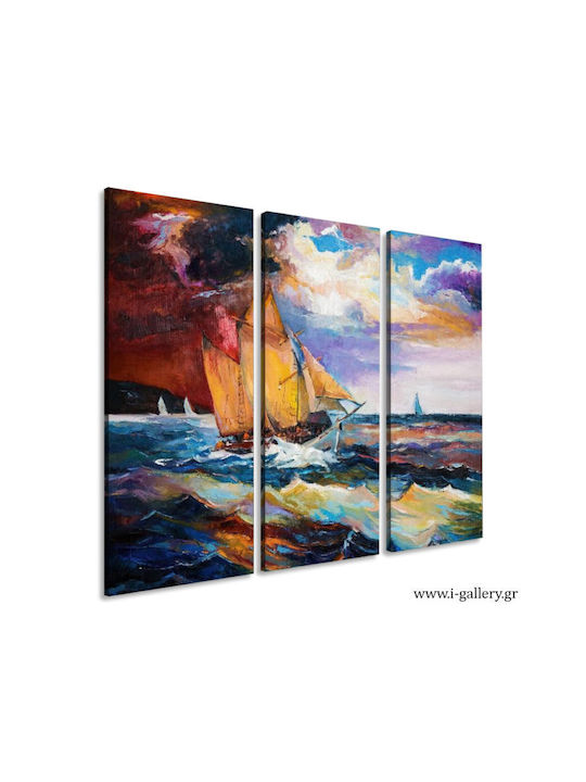 I-gallery Τρίπτυχος Πίνακας σε Καμβά 40x60cm