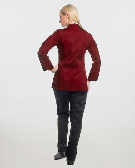 Ayo Haina Bucătar Femeie Burgundy cu Mânecă lungă