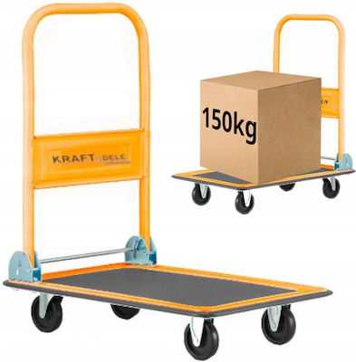 Kraft & Dele Transport Trolley Foldable for Weight Load up to 150kg Yellow