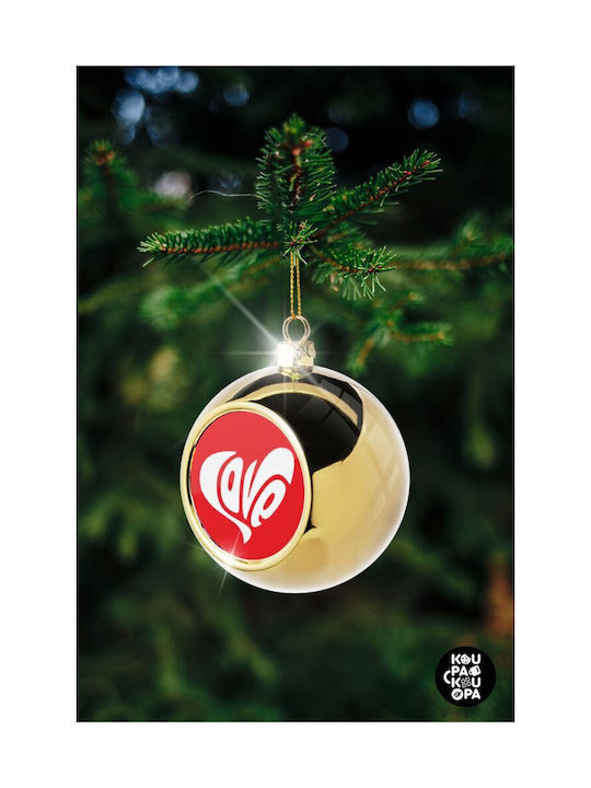 Love Christmas Ball Ornament Gold