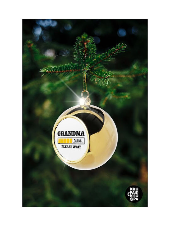 Grandma Loading Christmas Ball Ornament Gold